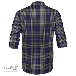 ScotsTee Shop Scottish Napier Clan Crest Tartan Mens Scottish Jacobite Ghillie Casual Shirt