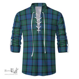 ScotsTee Shop Scottish MacThomas Clan Tartan Mens Scottish Jacobite Ghillie Casual Shirt