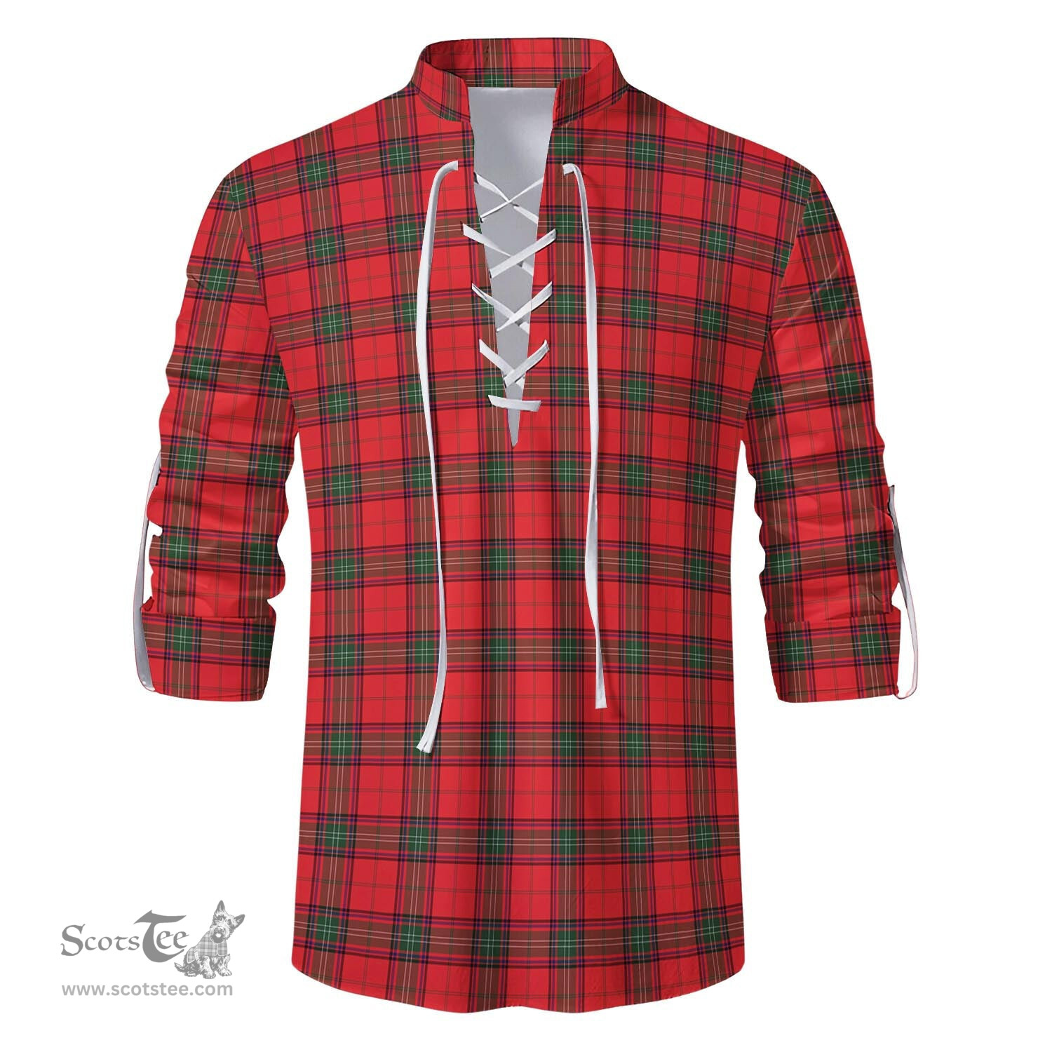 ScotsTee Shop Scottish Seton Modern Clan Tartan Mens Scottish Jacobite Ghillie Casual Shirt