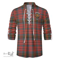 ScotsTee Shop Scottish MacPherson Weathered Clan Crest Tartan Mens Scottish Jacobite Ghillie Casual Shirt