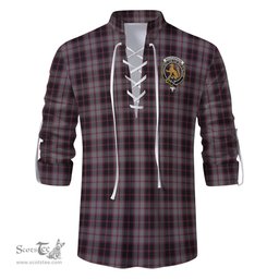 ScotsTee Shop Scottish MacPherson Hunting Clan Crest Tartan Mens Scottish Jacobite Ghillie Casual Shirt
