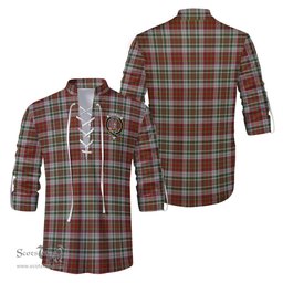 ScotsTee Shop Scottish MacAlister Dress Clan Crest Tartan Mens Scottish Jacobite Ghillie Casual Shirt