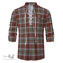 ScotsTee Shop Scottish MacAlister Dress Clan Crest Tartan Mens Scottish Jacobite Ghillie Casual Shirt