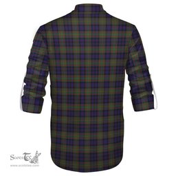 ScotsTee Shop Scottish MacLellan Clan Crest Tartan Mens Scottish Jacobite Ghillie Casual Shirt