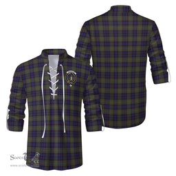 ScotsTee Shop Scottish MacLellan Clan Crest Tartan Mens Scottish Jacobite Ghillie Casual Shirt