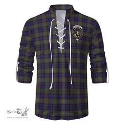 ScotsTee Shop Scottish MacLellan Clan Crest Tartan Mens Scottish Jacobite Ghillie Casual Shirt
