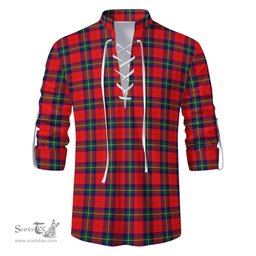 ScotsTee Shop Scottish Ruthven Modern Clan Tartan Mens Scottish Jacobite Ghillie Casual Shirt