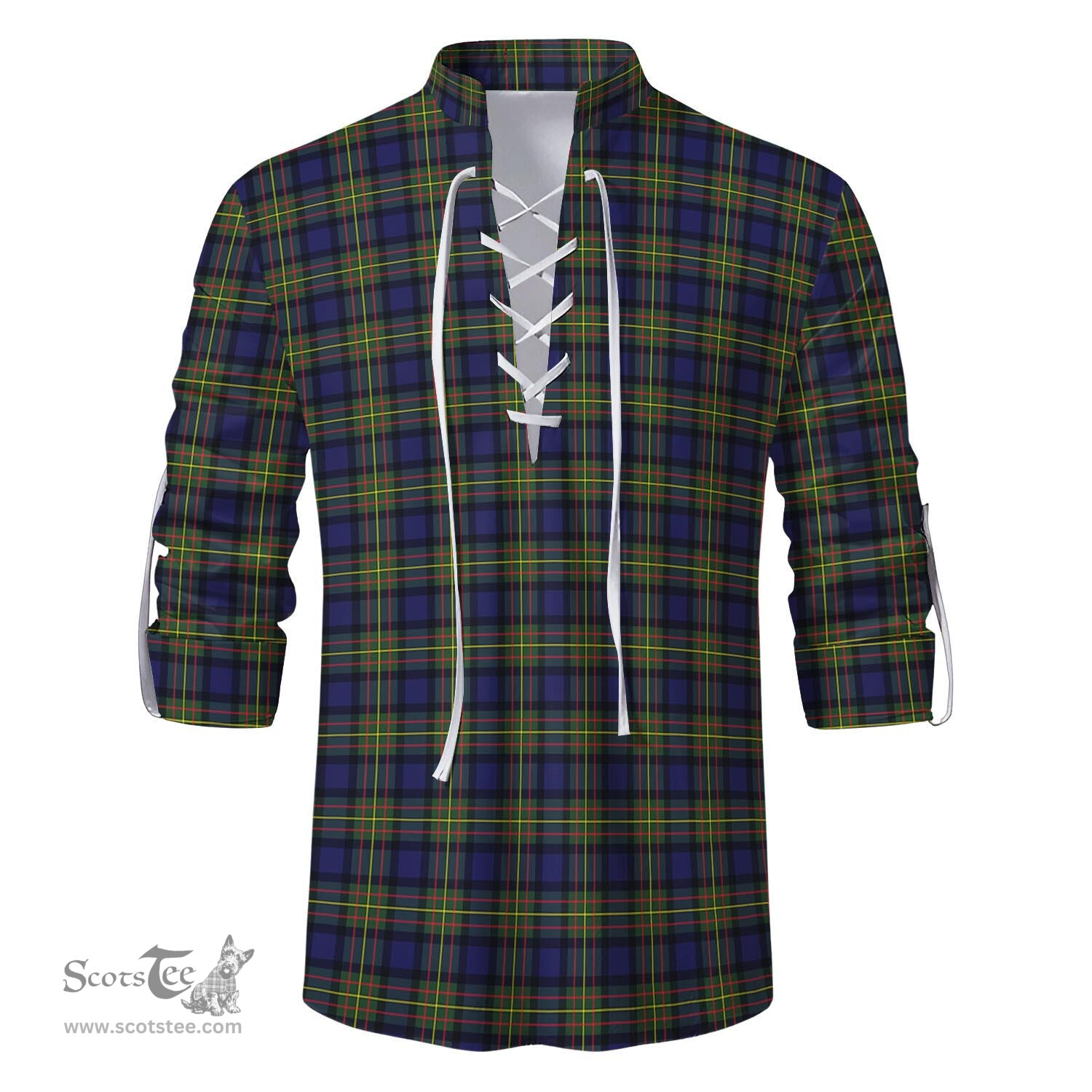 ScotsTee Shop Scottish MacLaren Modern Clan Tartan Mens Scottish Jacobite Ghillie Casual Shirt