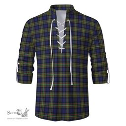 ScotsTee Shop Scottish MacLaren Modern Clan Tartan Mens Scottish Jacobite Ghillie Casual Shirt
