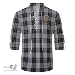 ScotsTee Shop Scottish MacPherson Dress Clan Crest Tartan Mens Scottish Jacobite Ghillie Casual Shirt
