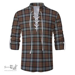 ScotsTee Shop Scottish MacLaren Weathered Clan Tartan Mens Scottish Jacobite Ghillie Casual Shirt