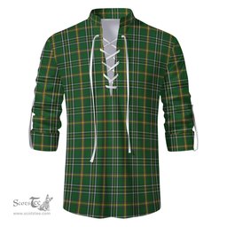 ScotsTee Shop Scottish Offaly County Ireland Clan Tartan Mens Scottish Jacobite Ghillie Casual Shirt