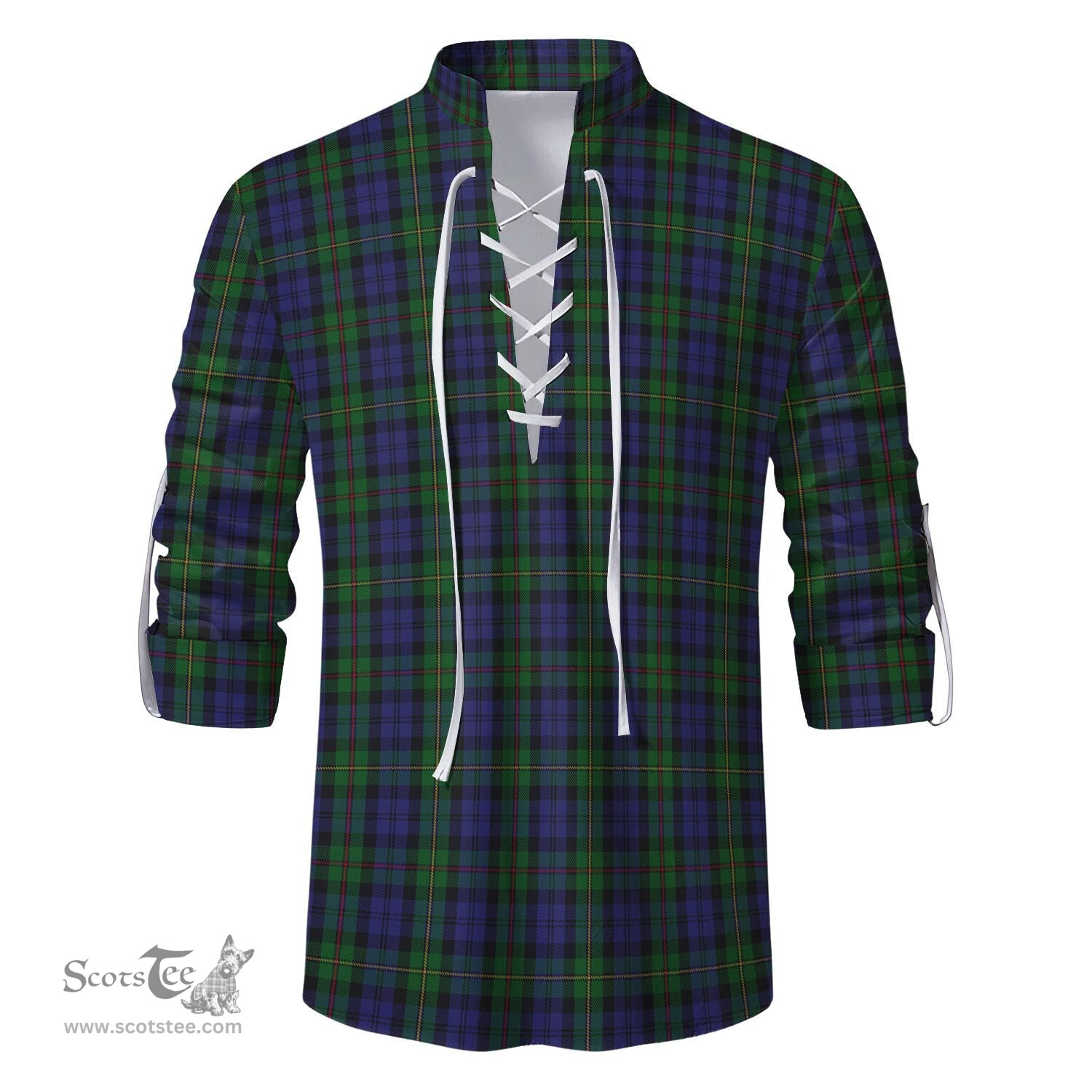 ScotsTee Shop Scottish MacEwan Clan Tartan Mens Scottish Jacobite Ghillie Casual Shirt