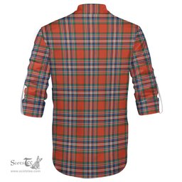 ScotsTee Shop Scottish MacFarlane Ancient Clan Tartan Mens Scottish Jacobite Ghillie Casual Shirt