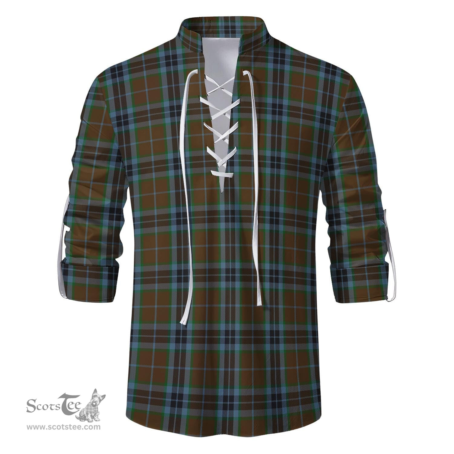 ScotsTee Shop Scottish MacTavish Hunting Clan Tartan Mens Scottish Jacobite Ghillie Casual Shirt