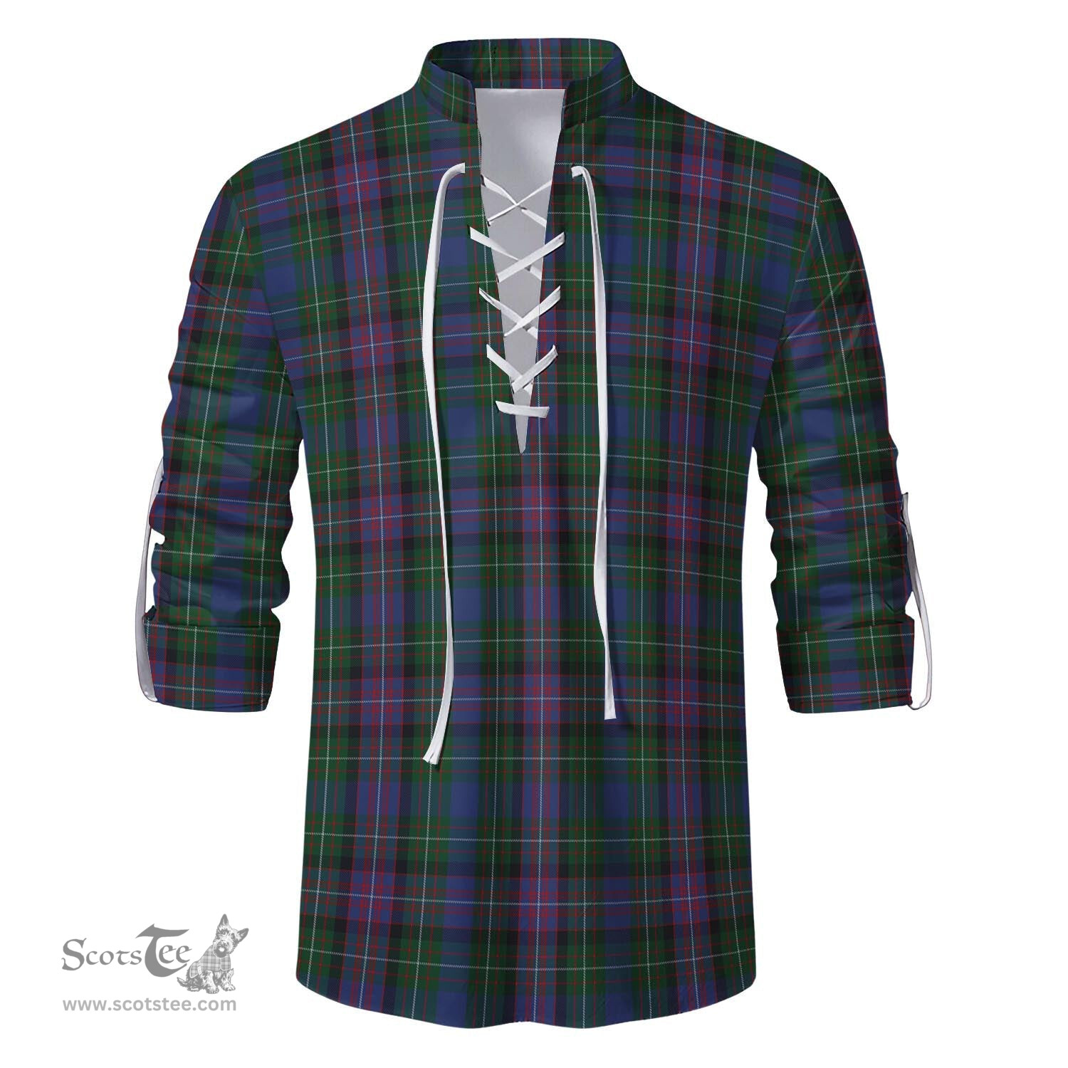 ScotsTee Shop Scottish Rankin Clan Tartan Mens Scottish Jacobite Ghillie Casual Shirt