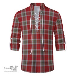 ScotsTee Shop Scottish MacLean of Duart Dress Red Clan Tartan Mens Scottish Jacobite Ghillie Casual Shirt