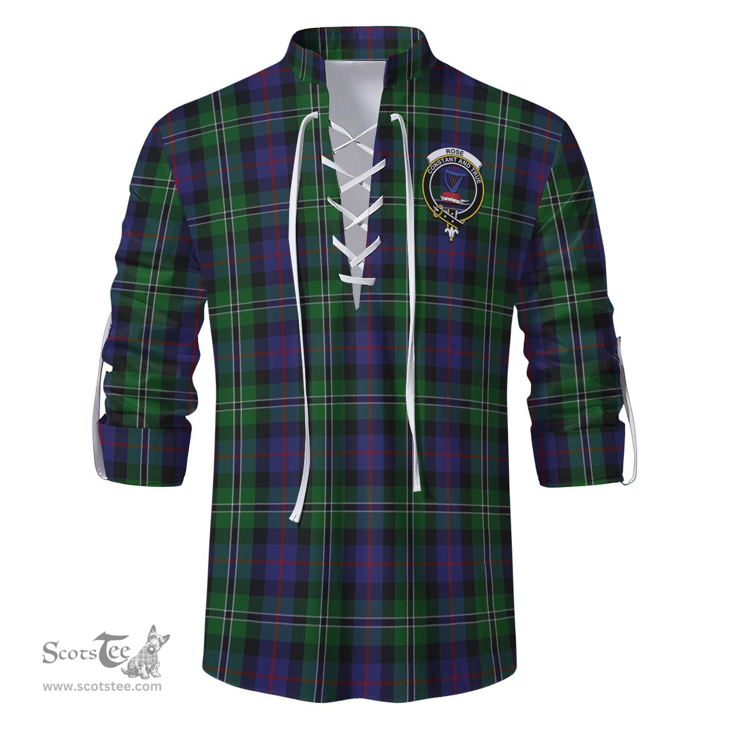 ScotsTee Shop Scottish Rose Hunting Clan Crest Tartan Mens Scottish Jacobite Ghillie Casual Shirt