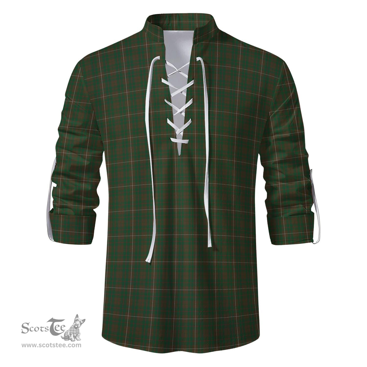 ScotsTee Shop Scottish MacKinnon Hunting Clan Tartan Mens Scottish Jacobite Ghillie Casual Shirt