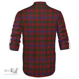 ScotsTee Shop Scottish Ross Clan Crest Tartan Mens Scottish Jacobite Ghillie Casual Shirt