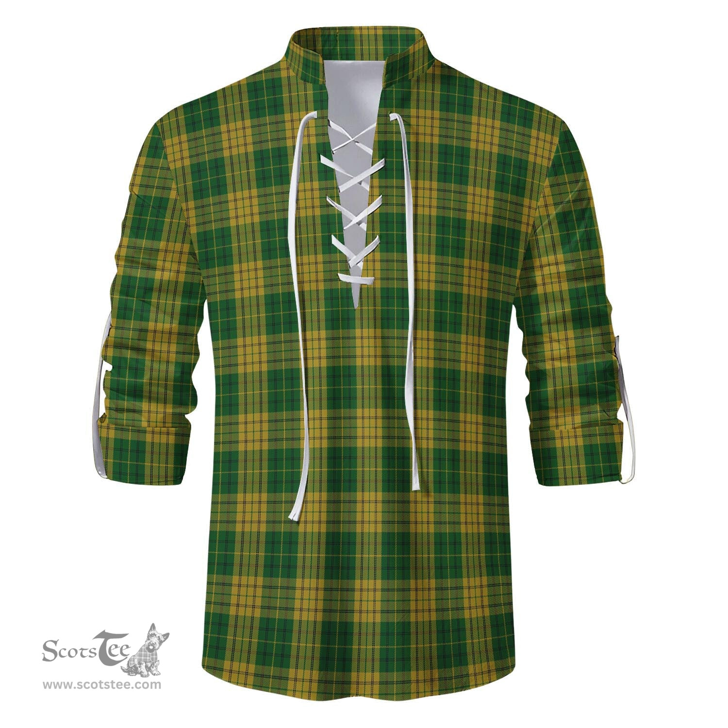 ScotsTee Shop Scottish Meredith of Wales Clan Tartan Mens Scottish Jacobite Ghillie Casual Shirt