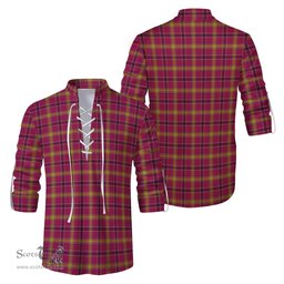 ScotsTee Shop Scottish O'Meehan Clan Tartan Mens Scottish Jacobite Ghillie Casual Shirt
