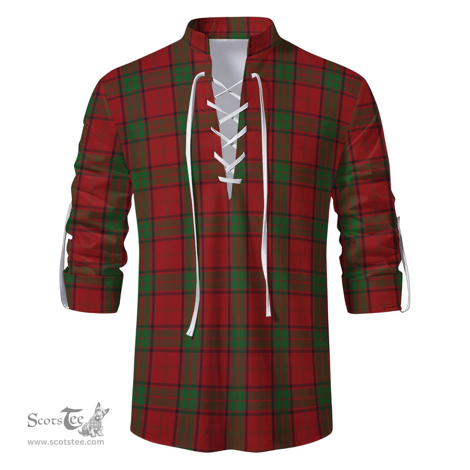 ScotsTee Shop Scottish Maxwell Clan Tartan Mens Scottish Jacobite Ghillie Casual Shirt
