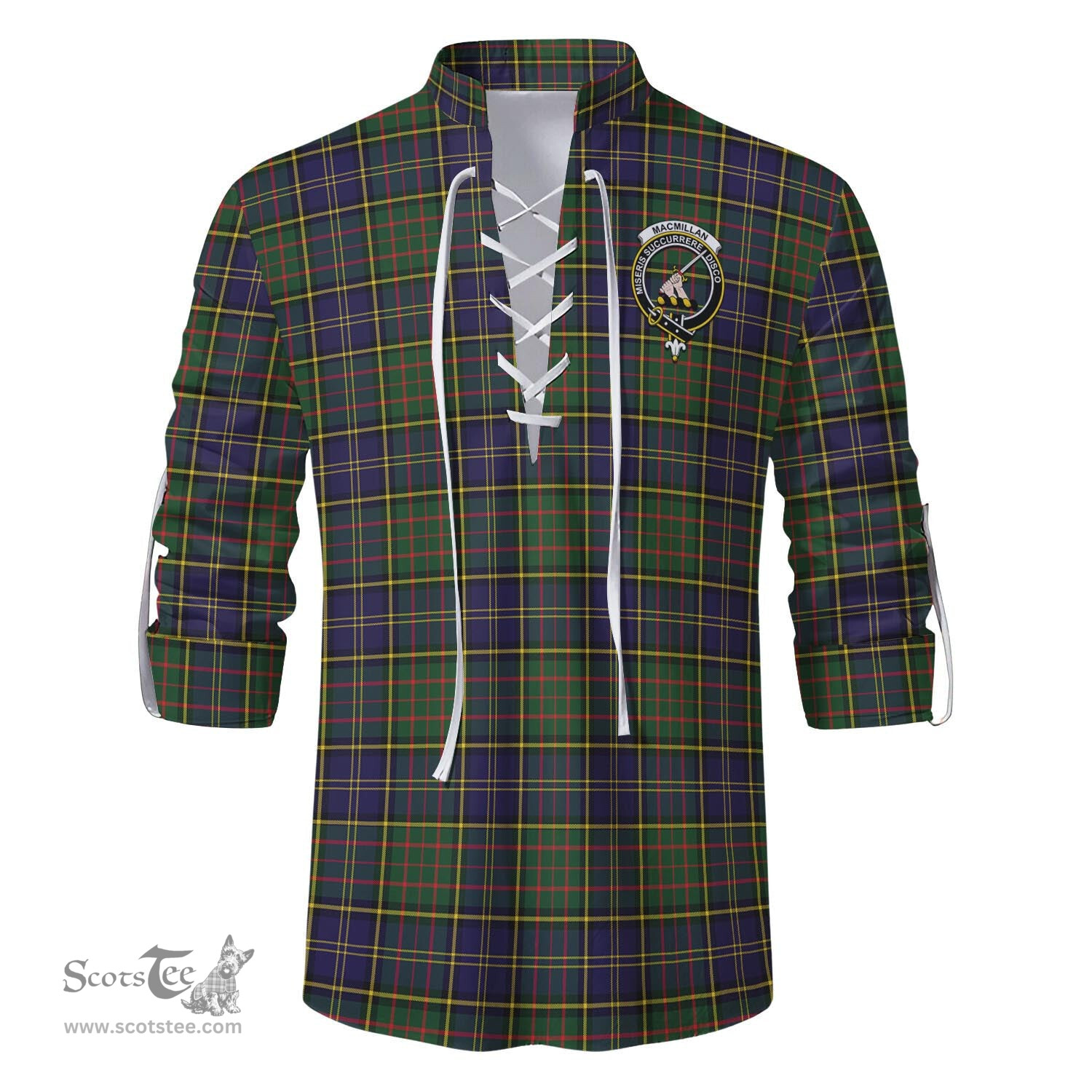ScotsTee Shop Scottish MacMillan Hunting Modern Clan Crest Tartan Mens Scottish Jacobite Ghillie Casual Shirt