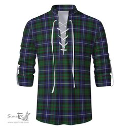 ScotsTee Shop Scottish MacRow Hunting Clan Tartan Mens Scottish Jacobite Ghillie Casual Shirt