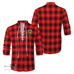 ScotsTee Shop Scottish MacIver Modern Clan Crest Tartan Mens Scottish Jacobite Ghillie Casual Shirt