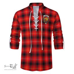 ScotsTee Shop Scottish MacIver Modern Clan Crest Tartan Mens Scottish Jacobite Ghillie Casual Shirt