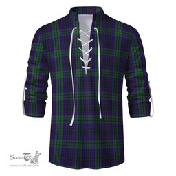 ScotsTee Shop Scottish Lumsden Green Clan Tartan Mens Scottish Jacobite Ghillie Casual Shirt