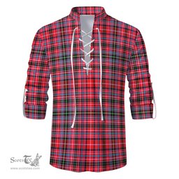 ScotsTee Shop Scottish Straiton Clan Tartan Mens Scottish Jacobite Ghillie Casual Shirt