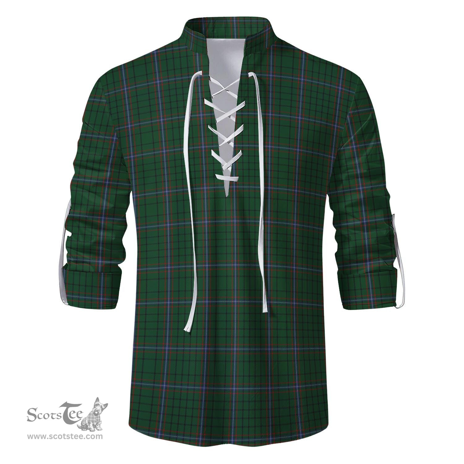 ScotsTee Shop Scottish MacRae Clan Tartan Mens Scottish Jacobite Ghillie Casual Shirt