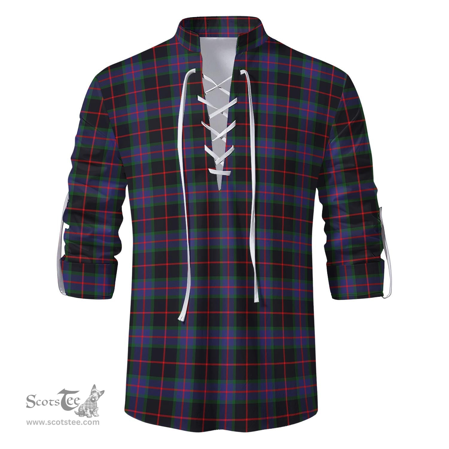 ScotsTee Shop Scottish Nairn Clan Tartan Mens Scottish Jacobite Ghillie Casual Shirt