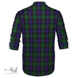 ScotsTee Shop Scottish Mitchell Clan Crest Tartan Mens Scottish Jacobite Ghillie Casual Shirt