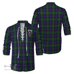 ScotsTee Shop Scottish Mitchell Clan Crest Tartan Mens Scottish Jacobite Ghillie Casual Shirt