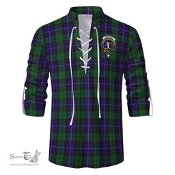 ScotsTee Shop Scottish Mitchell Clan Crest Tartan Mens Scottish Jacobite Ghillie Casual Shirt