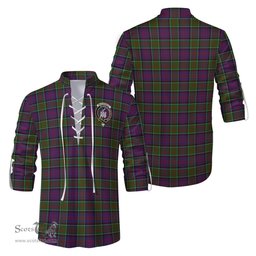 ScotsTee Shop Scottish MacDonald of Clan Ranald Modern Clan Crest Tartan Mens Scottish Jacobite Ghillie Casual Shirt