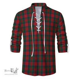ScotsTee Shop Scottish MacDuff Clan Tartan Mens Scottish Jacobite Ghillie Casual Shirt