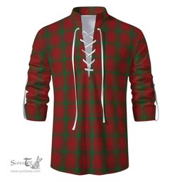 ScotsTee Shop Scottish MacQuarrie Clan Tartan Mens Scottish Jacobite Ghillie Casual Shirt