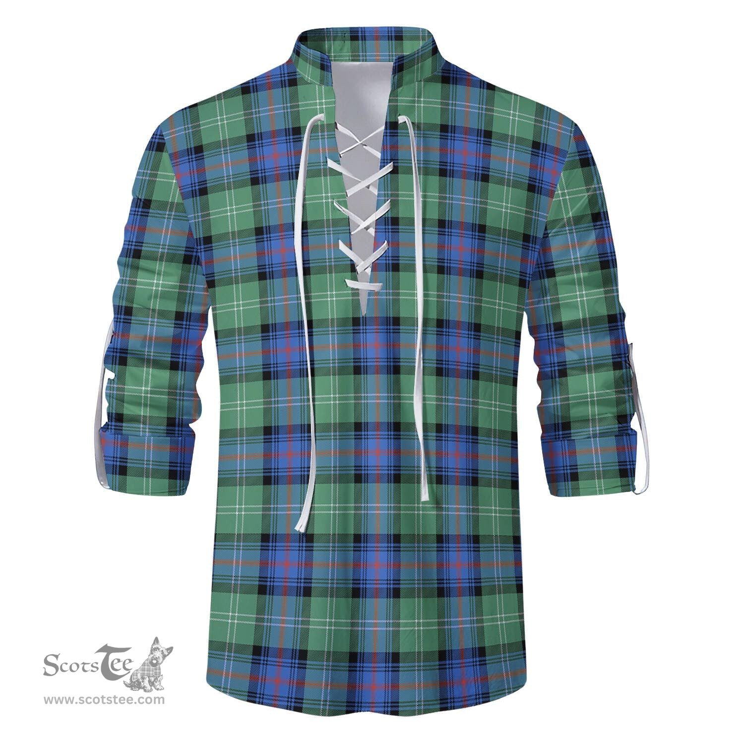 ScotsTee Shop Scottish Sutherland Ancient Clan Tartan Mens Scottish Jacobite Ghillie Casual Shirt