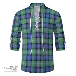ScotsTee Shop Scottish Sutherland Ancient Clan Tartan Mens Scottish Jacobite Ghillie Casual Shirt