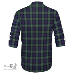 ScotsTee Shop Scottish MacKenzie Hunting Green Clan Crest Tartan Mens Scottish Jacobite Ghillie Casual Shirt