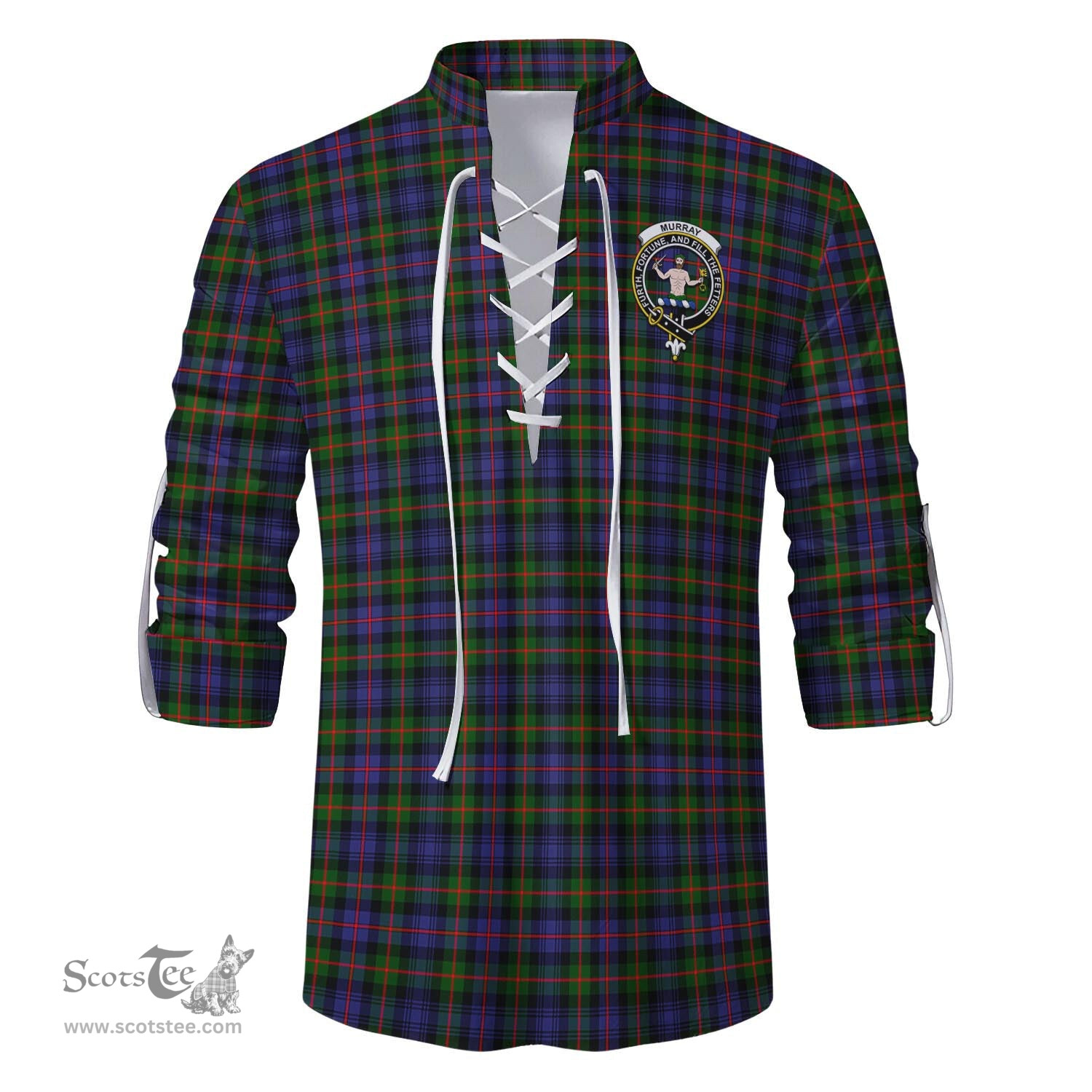 ScotsTee Shop Scottish Murray of Atholl Modern Clan Crest Tartan Mens Scottish Jacobite Ghillie Casual Shirt