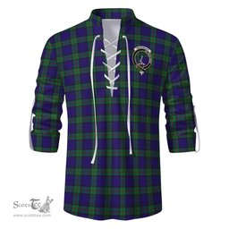 ScotsTee Shop Scottish MacKinlay Modern Clan Crest Tartan Mens Scottish Jacobite Ghillie Casual Shirt