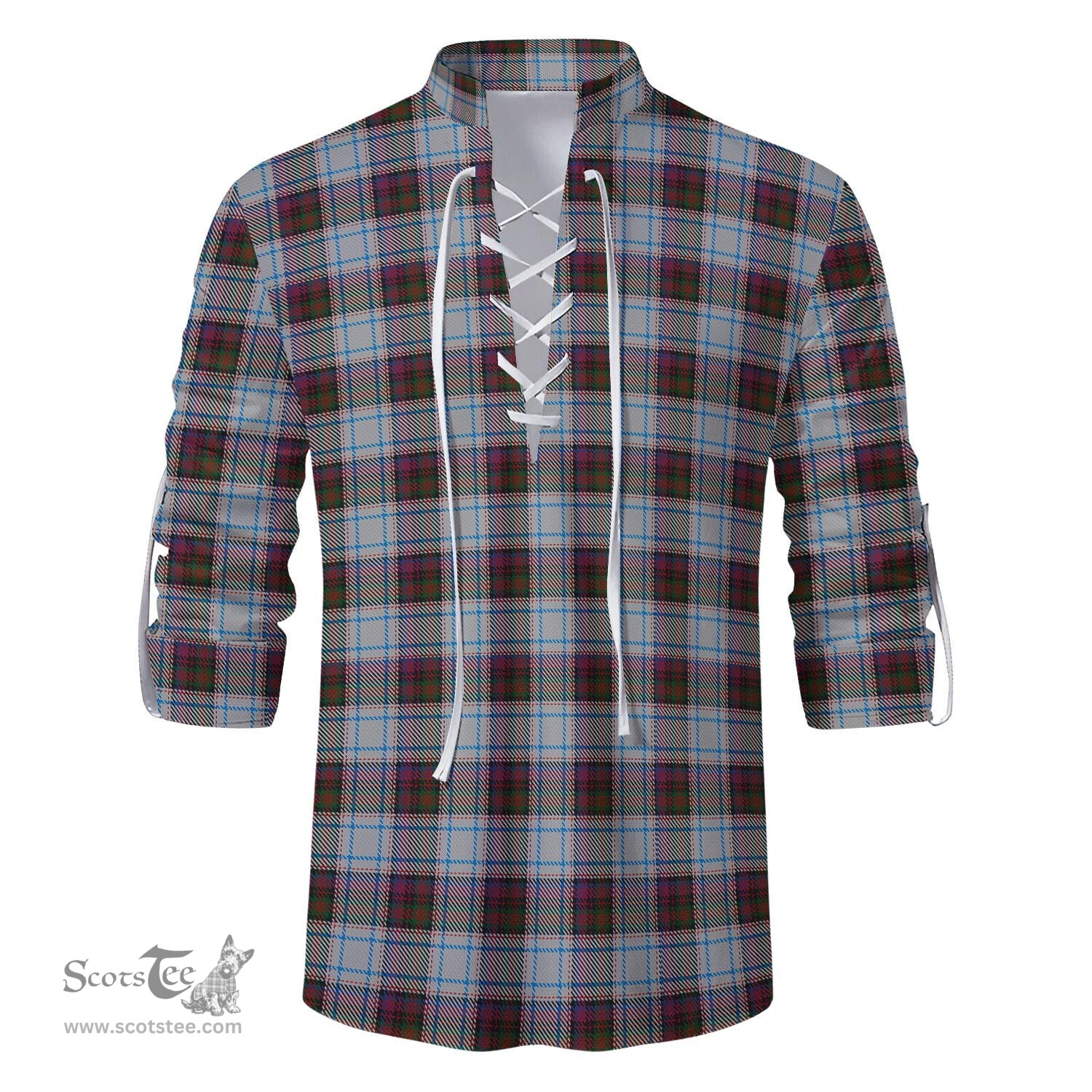 ScotsTee Shop Scottish MacDonald Dress Ancient Clan Tartan Mens Scottish Jacobite Ghillie Casual Shirt