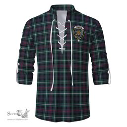 ScotsTee Shop Scottish MacKenzie Modern Clan Crest Tartan Mens Scottish Jacobite Ghillie Casual Shirt