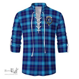 ScotsTee Shop Scottish McKerrell Clan Crest Tartan Mens Scottish Jacobite Ghillie Casual Shirt