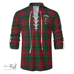 ScotsTee Shop Scottish MacCulloch Clan Crest Tartan Mens Scottish Jacobite Ghillie Casual Shirt